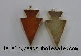 NGP1714 28*50mm - 30*55mm arrowhead agate gemstone pendants