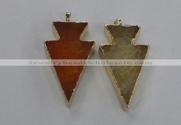 NGP1714 28*50mm - 30*55mm arrowhead agate gemstone pendants