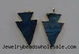 NGP1717 28*50mm - 30*55mm arrowhead agate gemstone pendants