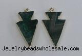 NGP1718 28*50mm - 30*55mm arrowhead agate gemstone pendants