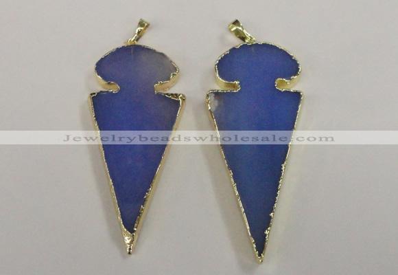 NGP1723 30*65mm arrowhead agate gemstone pendants wholesale