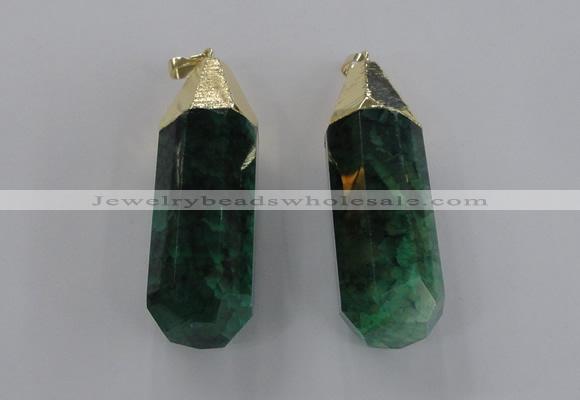 NGP1738 17*60mm faceted nuggets agate gemstone pendants wholesale