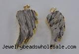 NGP1743 20*45mm - 25*55mm carved leaf druzy agate pendants