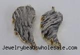 NGP1744 28*55mm - 30*65mm carved leaf druzy agate pendants