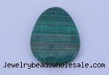 NGP175 2pcs 32*42mm teardrop synthetic malachite gemstone pendants