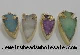 NGP1752 20*30mm - 25*50mm arrowhead druzy agate gemstone pendants