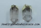 NGP1764 25*55mm - 20*60mm faceted nuggets white crystal pendants