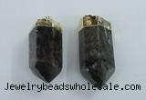 NGP1768 25*55mm - 20*60mm faceted nuggets green phantom quartz pendants