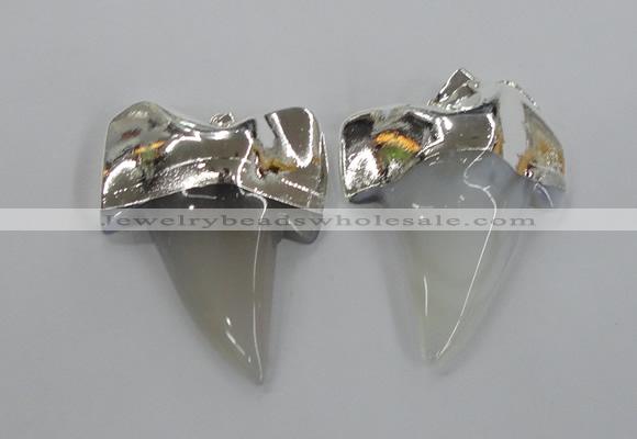 NGP1776 35*45mm - 38*55mm teeth-shaped agate gemstone pendants