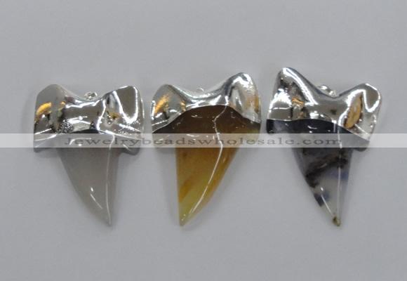 NGP1780 35*45mm - 38*55mm teeth-shaped agate gemstone pendants