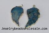 NGP1789 28*45mm - 35*55mm wing-shaped druzy agate pendants