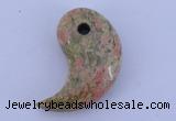 NGP179 2pcs 10*20*35mm unakite gemstone pendants jewelry