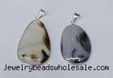 NGP1809 25*40mm - 35*55mm freeform montana agate pendants