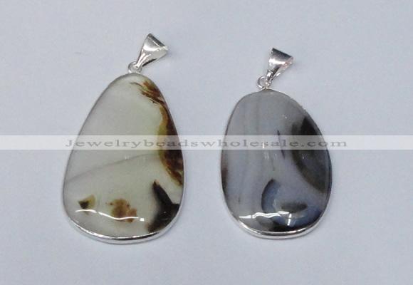 NGP1809 25*40mm - 35*55mm freeform montana agate pendants