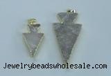 NGP1816 18*38mm - 28*45mm arrowhead druzy agate gemstone pendants