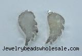 NGP1821 18*35mm - 20*40mm wing-shaped druzy agate pendants