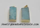 NGP1824 15*30mm - 20*35mm rectangle druzy agate pendants