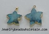 NGP1827 30*32mm - 38*40mm star druzy agate gemstone pendants