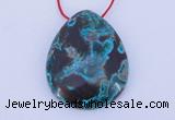 NGP185 30*38mm flat teardrop chrysocolla gemstone pendant jewelry