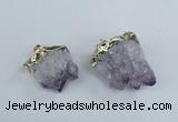 NGP1859 20*25mm - 30*40mm nuggets druzy amethyst pendants