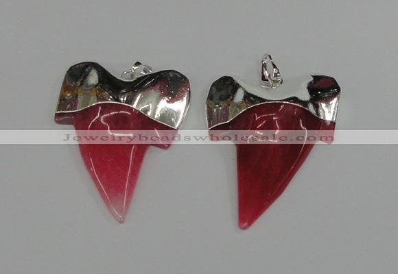 NGP1890 35*45mm - 38*55mm teeth-shaped agate gemstone pendants