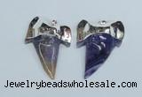 NGP1891 35*45mm - 38*55mm teeth-shaped agate gemstone pendants