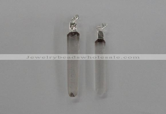 NGP1896 6*50mm - 8*60mm stick white crystal gemstone pendants