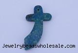 NGP190 28*52mm cross lapis & chrysocolla gemstone pendant jewelry