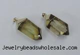 NGP1901 18*38mm - 20*42mm faceted nuggets lemon quartz pendants