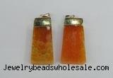 NGP1905 18*40mm - 20*50mm trapezoid agate gemstone pendants