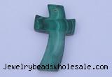 NGP191 30*51mm cross synthetic malachite gemstone pendant jewelry