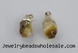 NGP1916 14*30mm - 15*35mm faceted nuggets golden tiger eye pendants