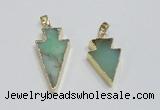 NGP1918 16*30mm - 20*38mm arrowhead australia chrysoprase pendants