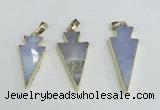 NGP1920 15*30mm - 18*40mm arrowhead agate gemstone pendants