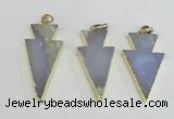 NGP1921 20*42mm - 22*50mm arrowhead agate gemstone pendants