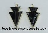 NGP1923 28*50mm - 30*55mm arrowhead agate gemstone pendants