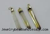 NGP1932 10*55mm - 12*65mm stick lemon quartz pendants wholesale