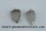 NGP1934 18*35mm - 20*40mm faceted nuggets white crystal pendants