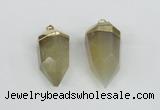 NGP1938 18*35mm - 20*40mm faceted nuggets yellow phantom quartz pendants