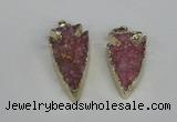 NGP1940 20*30mm - 25*50mm arrowhead druzy agate gemstone pendants