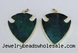 NGP1965 47*57mm arrowhead agate gemstone pendants wholesale