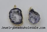 NGP1970 25*40mm - 30*50mm freeform druzy agate gemstone pendants