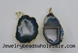 NGP1971 25*40mm - 30*50mm freeform druzy agate gemstone pendants