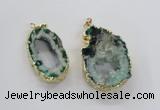 NGP1972 25*40mm - 30*50mm freeform druzy agate gemstone pendants