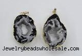 NGP1973 25*40mm - 30*50mm freeform druzy agate gemstone pendants