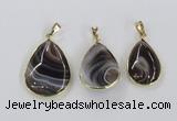 NGP1976 18*25mm - 25*35mm teardrop Botswana agate pendants