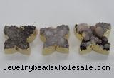 NGP1991 30*35mm - 35*40mm butterfly druzy agate pendants