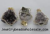 NGP1992 35*40mm - 40*45mm freeform druzy amethyst pendants