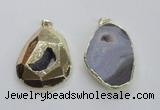 NGP1995 35*45mm - 40*50mm freeform plated druzy agate pendants