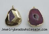 NGP1996 35*45mm - 40*50mm freeform plated druzy agate pendants